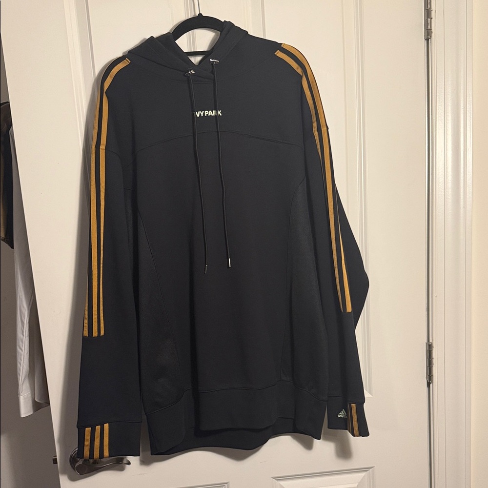 Adidas Ivy Park Black Hoodie with Gold Accents